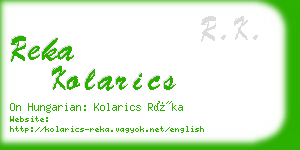 reka kolarics business card